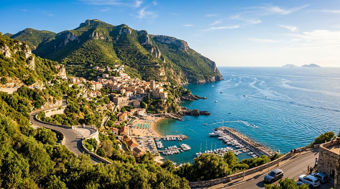 Breathtaking panoramic view of San Felice Circeo, Italy